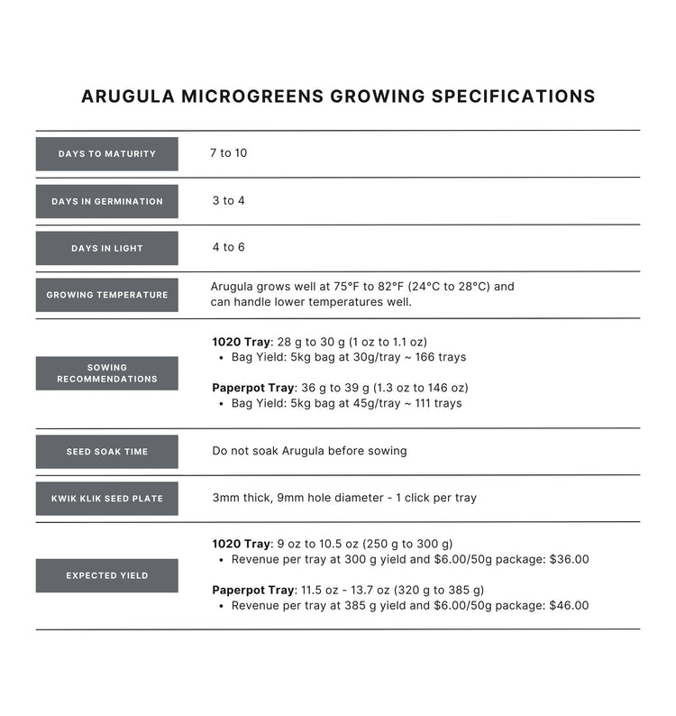 Arugula Microgreen Seed - Modern Grower
